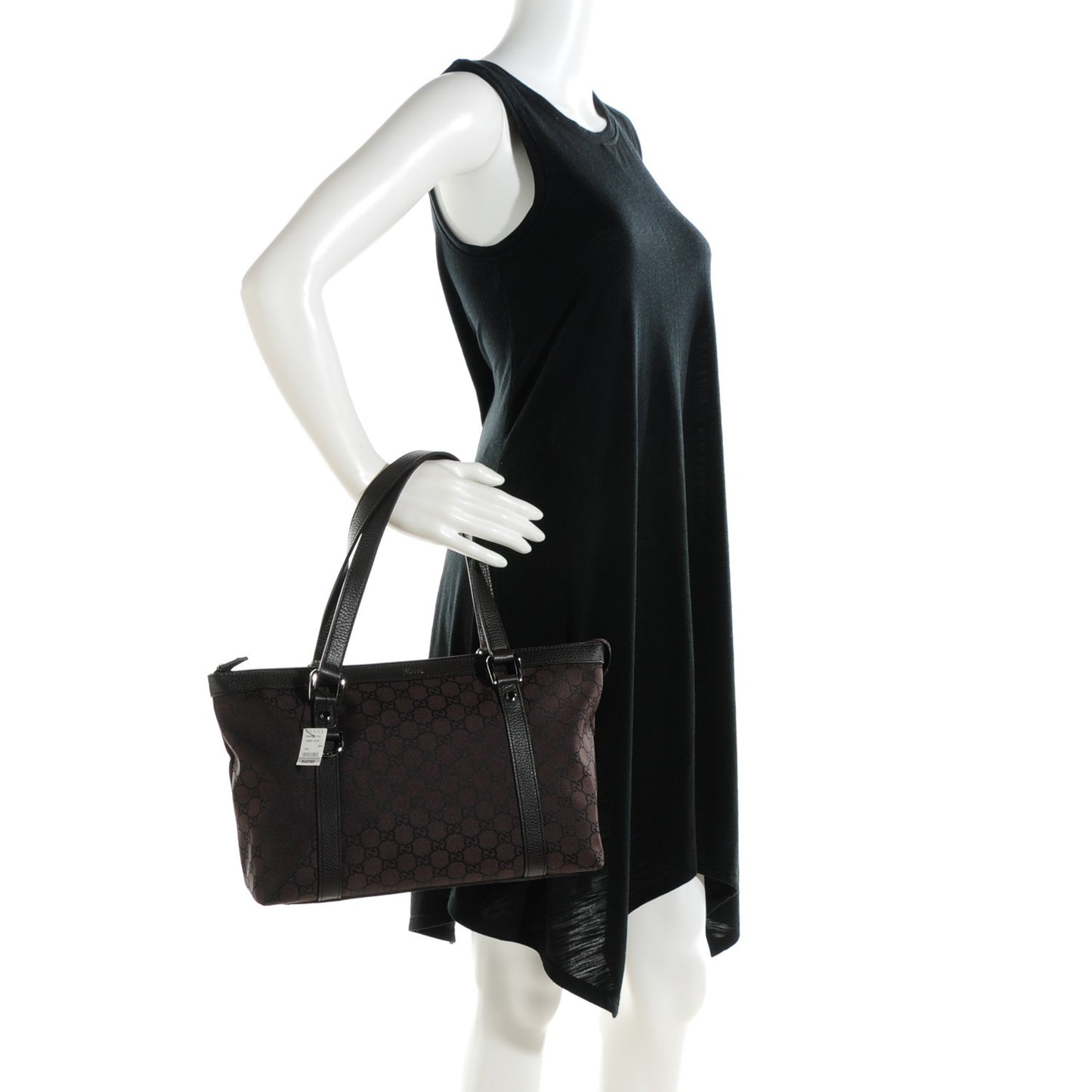 Nylon Monogram Medium Abbey Tote Dark Brown