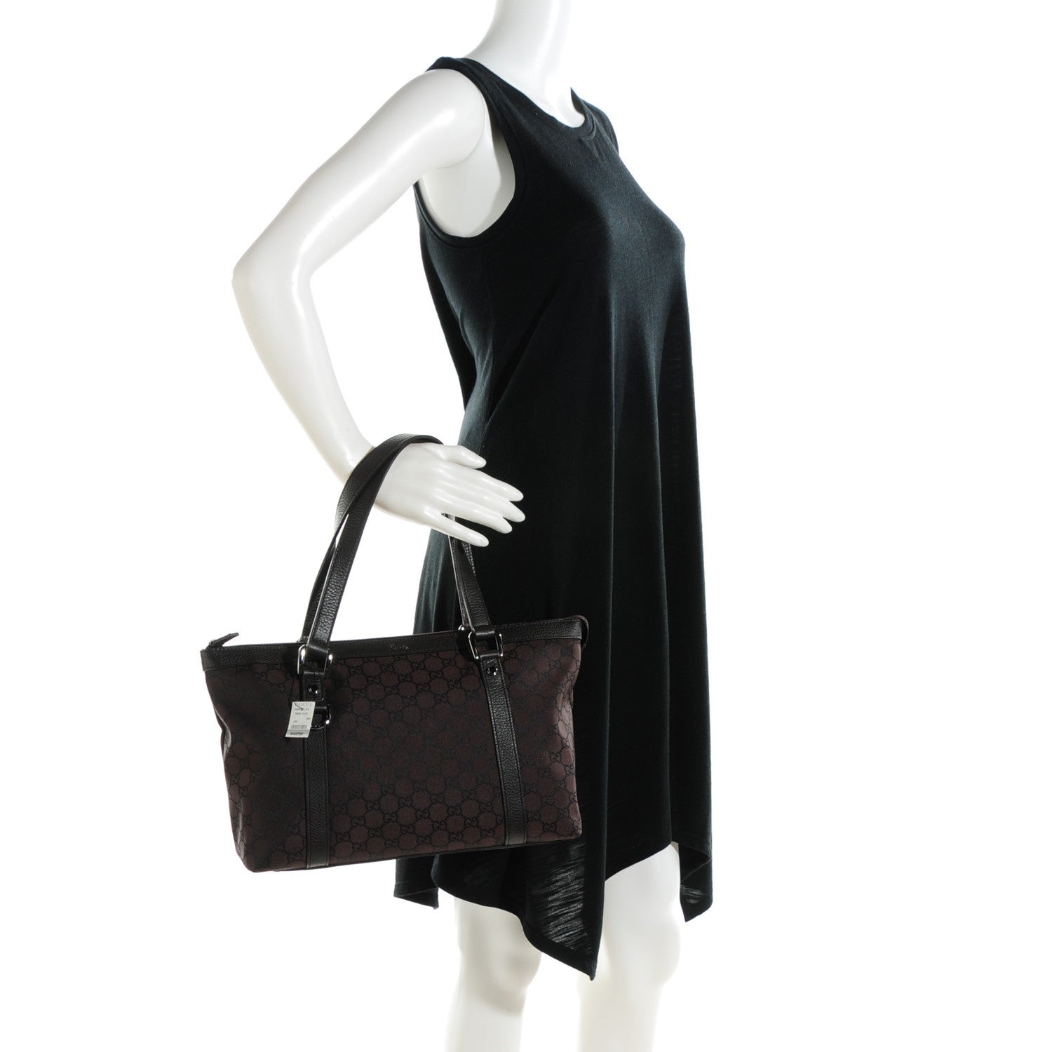 Gucci Nylon Monogram Medium Abbey Tote Dark Brown 2 of 7
