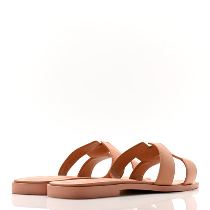 Hermes Box Calfskin Oran Sandals 37 Granit Rose 4 of 8