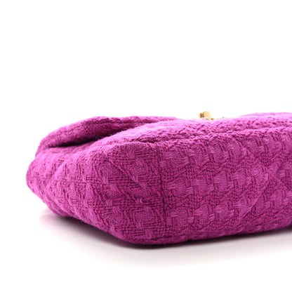 Chanel Tweed Quilted Medium Chanel 19 Flap Magenta 9 of 10