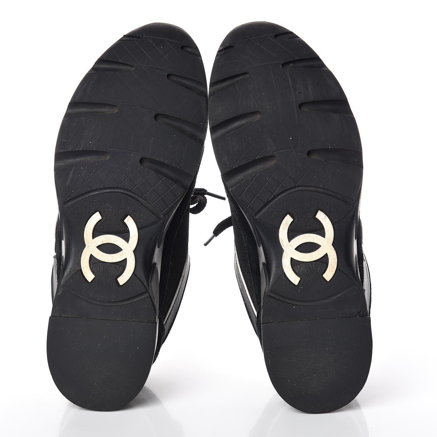 Chanel Suede Calfskin CC Sneakers 38 Black White 8 of 8