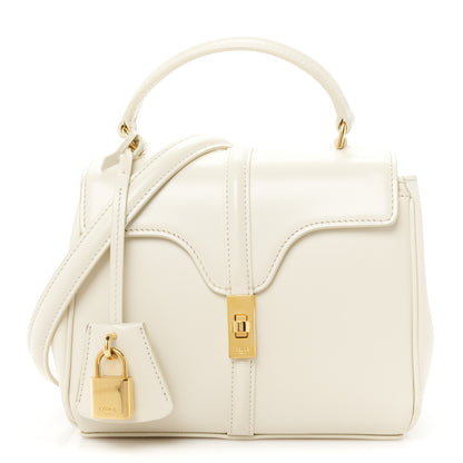 Celine Satinated Calfskin Mini 16 Top Handle Bag White Cotton 1 of 12