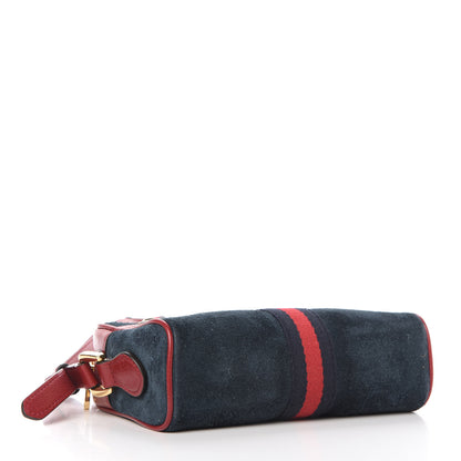Gucci Suede Calfskin Web Mini Ophidia Shoulder Bag New Blue Romantic Cherry 4 of 10