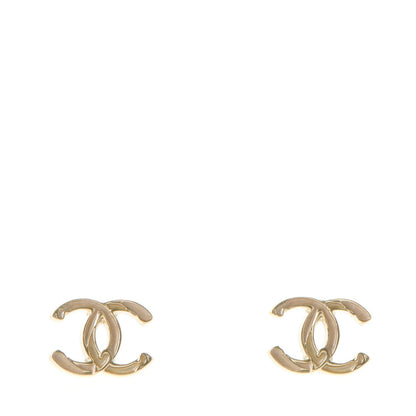Chanel Enamel CC Earrings Beige Gold 1 of 5