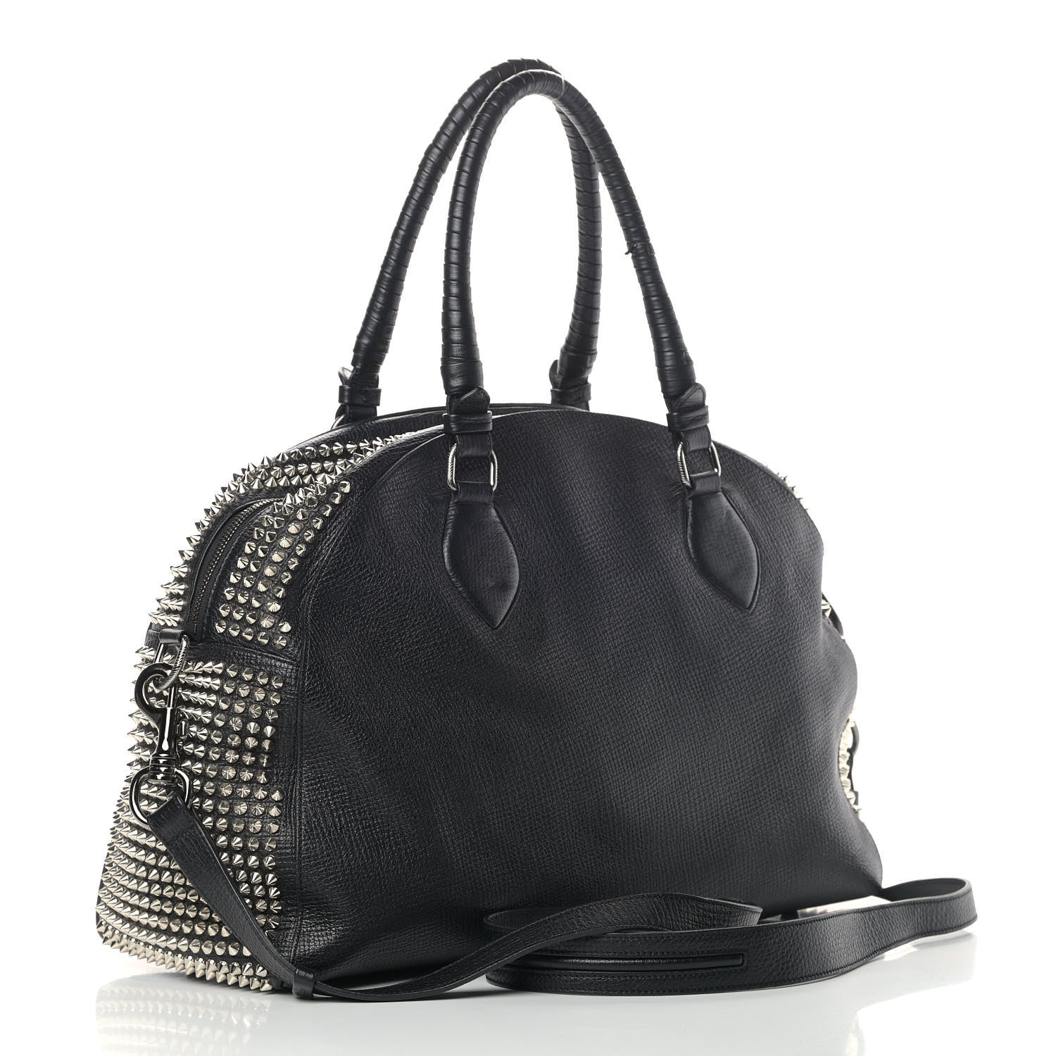 Christian Louboutin Calfskin Panettone Spiked Large Ranch Black 3 of 12