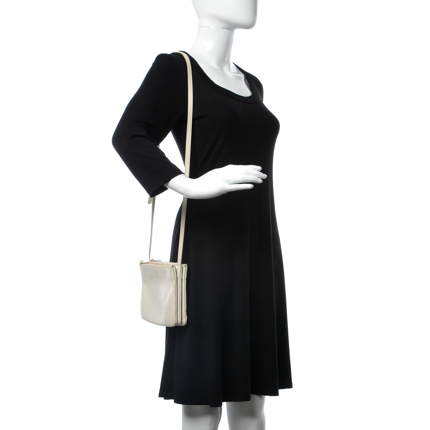 Celine Lambskin Small Trio Crossbody Bag White 2 of 22