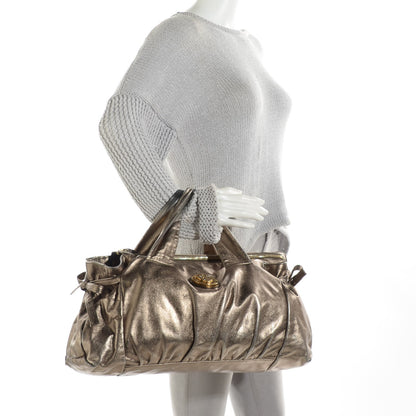 Gucci Metallic Calfskin Medium Hysteria Top Handle Bag Gold 2 of 7