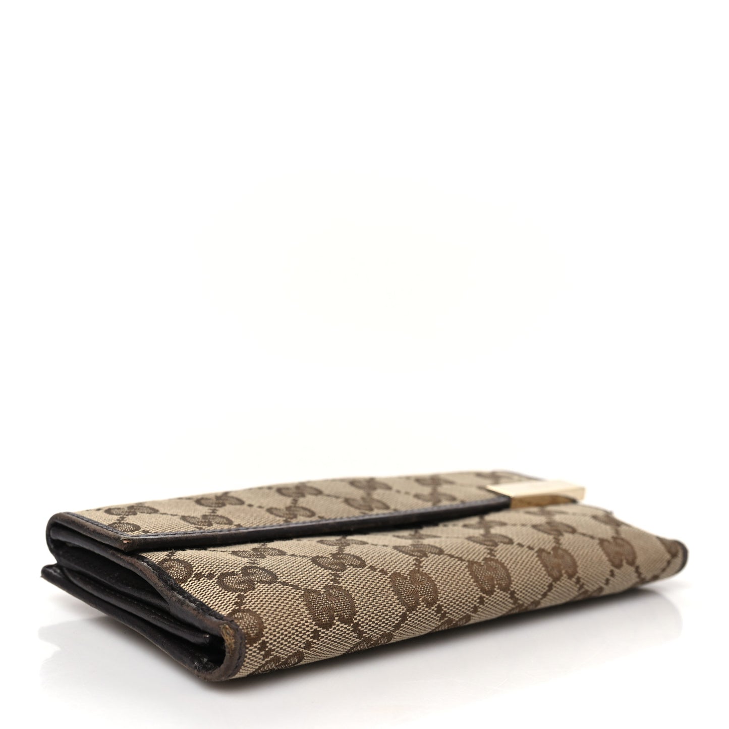 Monogram Margaux Calfskin Dice Continental Wallet Beige Ebony Dark Brown