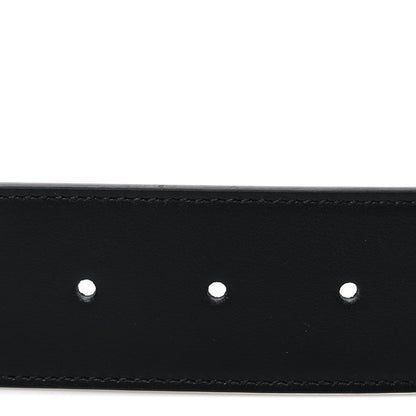 Gucci GG Supreme Monogram Matte Plutone Calfskin Double G 40mm Belt 75 30 Beige Ebony Black 3 of 5