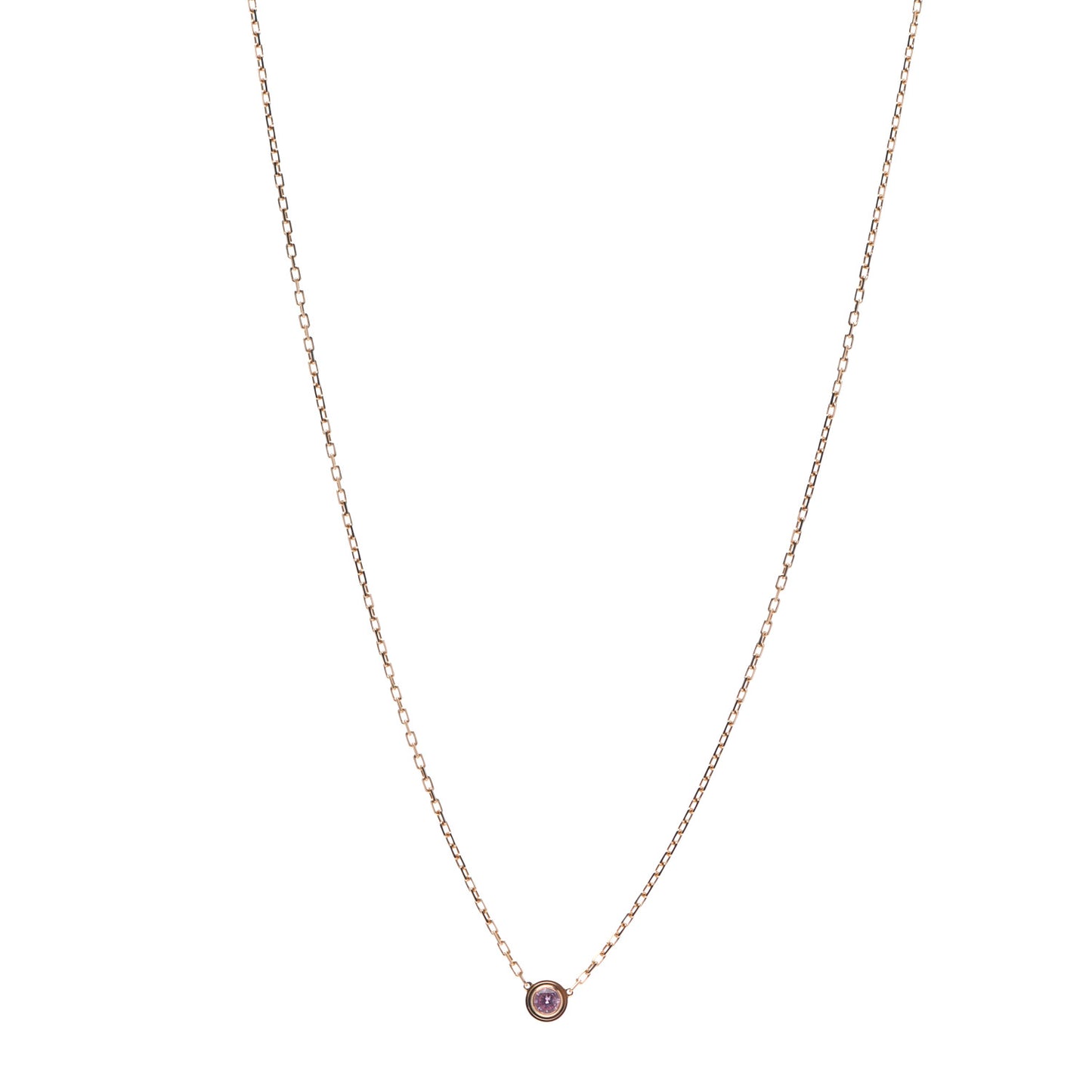18K Pink Gold Pink Sapphire D'Amour Pendant Necklace