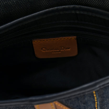 Christian Dior Denim Calfskin Saddle Bag Blue 6 of 10