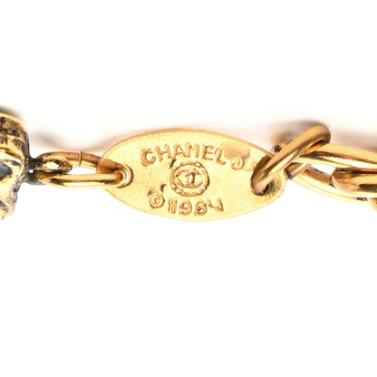 Chanel Metal Chain Clover CC Belt Gold Black 4 of 5