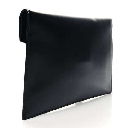 Saint Laurent Smooth Shiny Calfskin Monogram Uptown Pouch Black 3 of 11