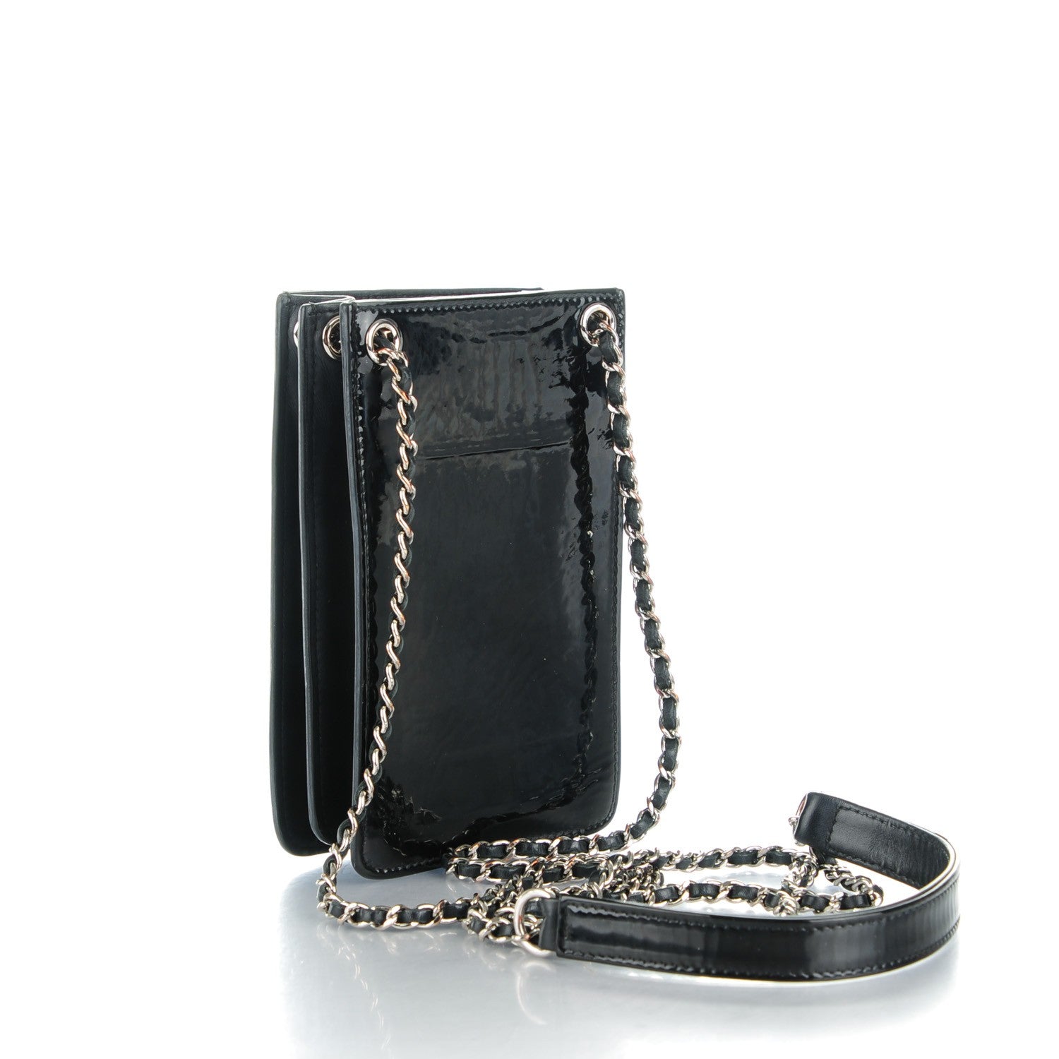 Chanel Patent CC Phone Holder Crossbody Black 3 of 10