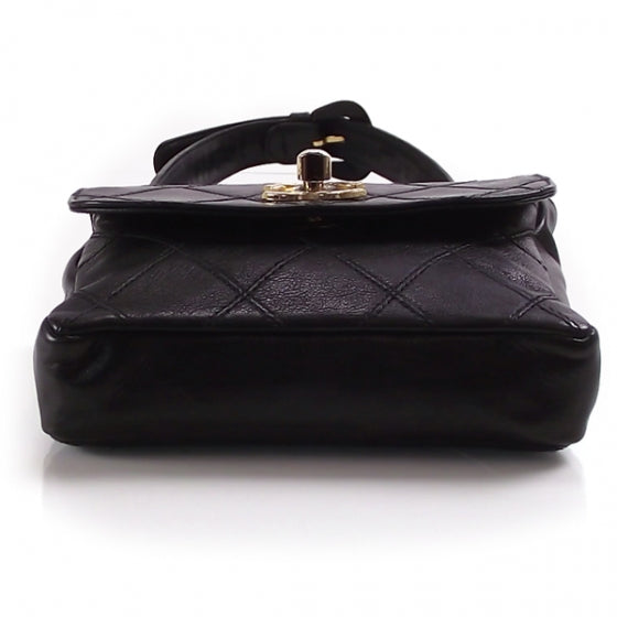 Vintage Lambskin Flap Belt Black