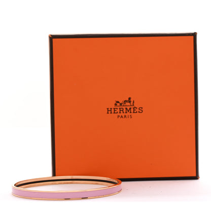Hermes Enamel Printed Extra Narrow Bracelet 70 Rose Delirium 6 of 6