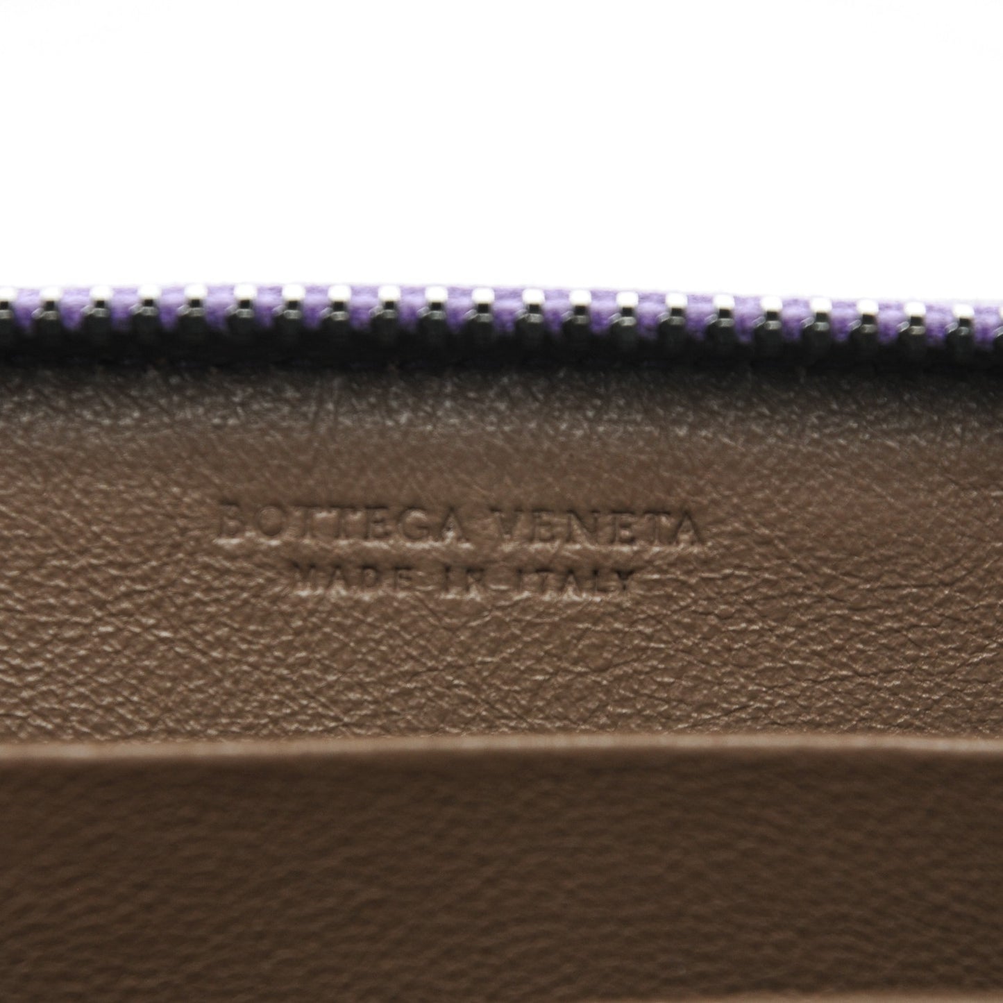 Nappa Intrecciato Zip Around Coin Purse Purple