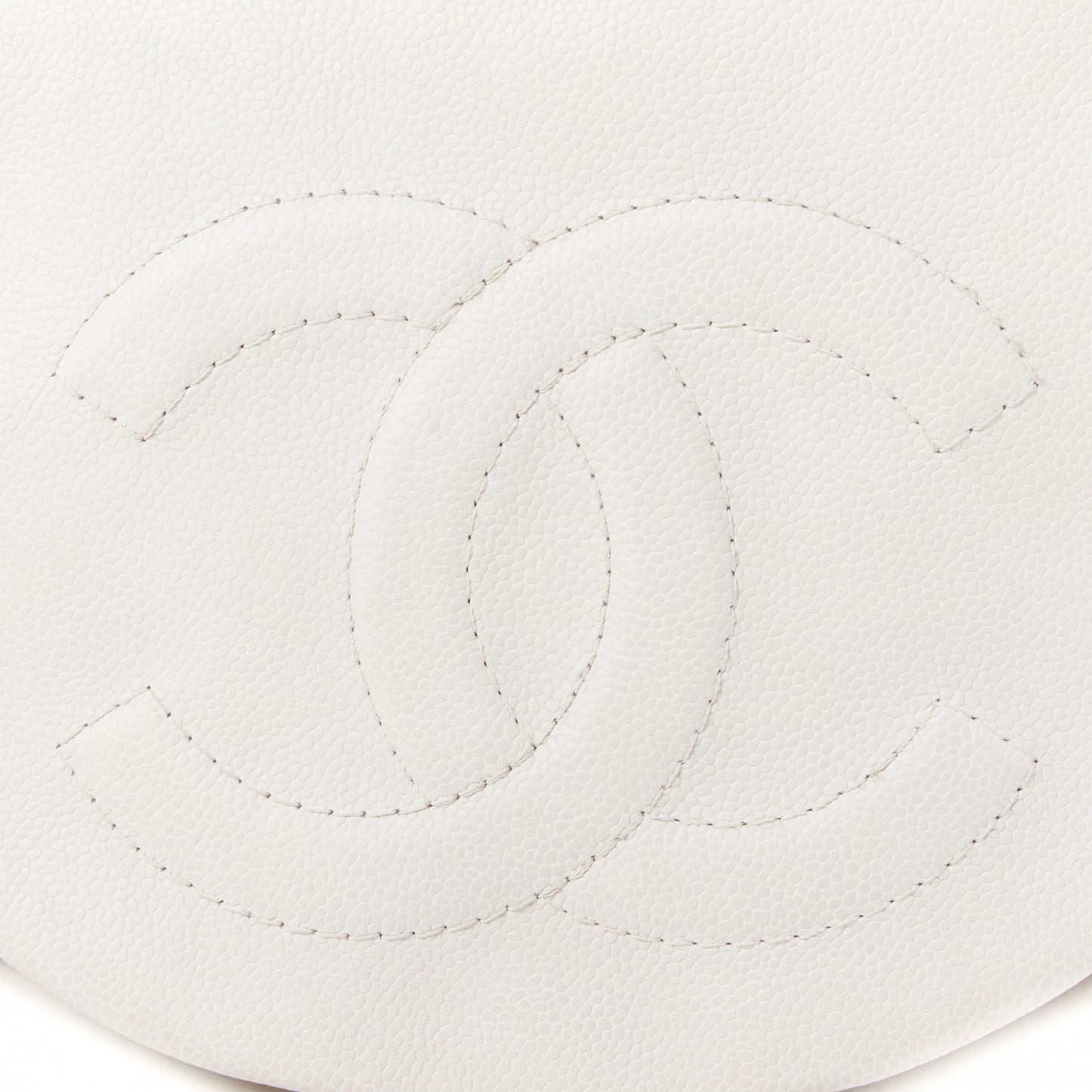 Caviar Half Moon Large Flap White