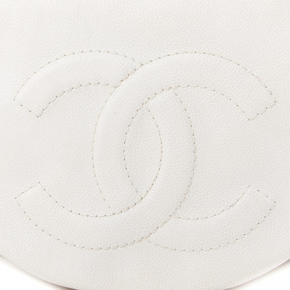 Chanel Caviar Half Moon Large Flap White 7 of 9