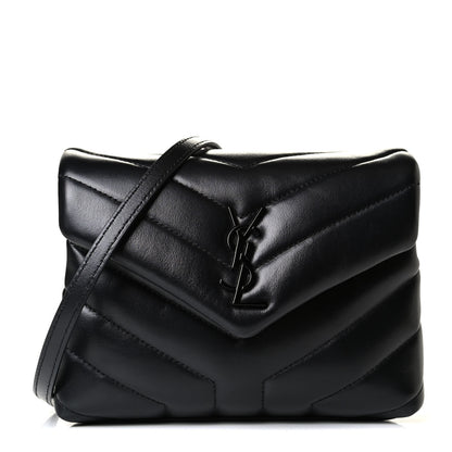 Saint Laurent Calfskin Y Quilted Monogram Toy Loulou Crossbody Bag Black 1 of 7