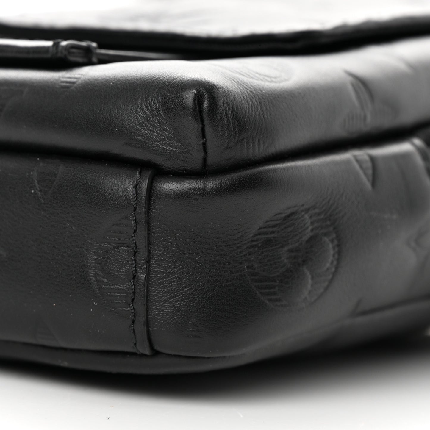 Calfskin Monogram Shadow Double Phone Pouch NM Black