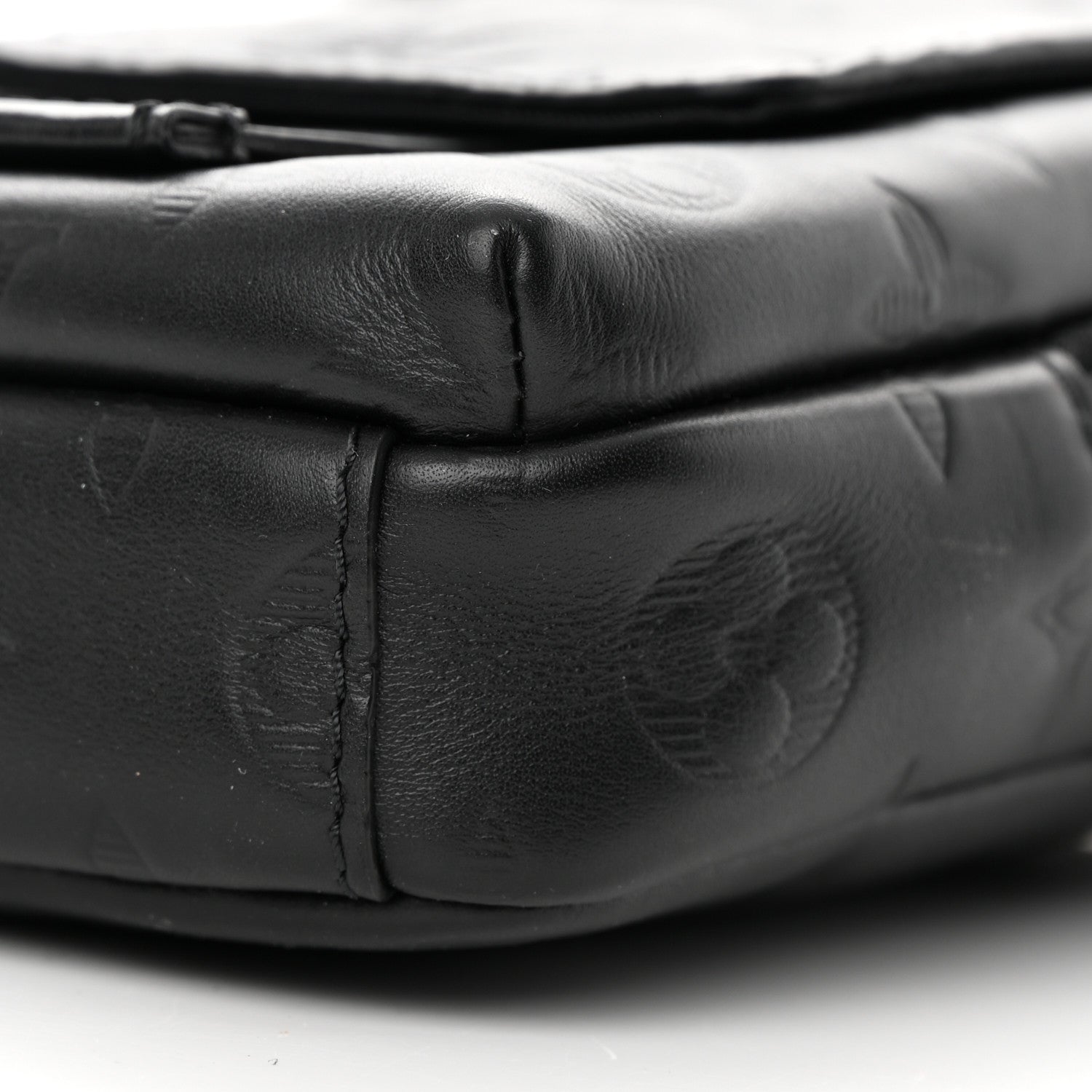 Louis Vuitton Calfskin Monogram Shadow Double Phone Pouch NM Black 9 of 10
