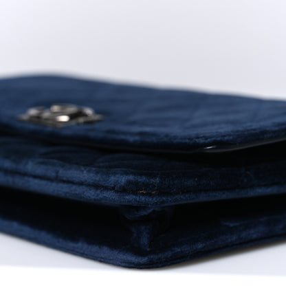 Chanel Velvet Quilted Boy Wallet On Chain WOC Blue 11 of 11