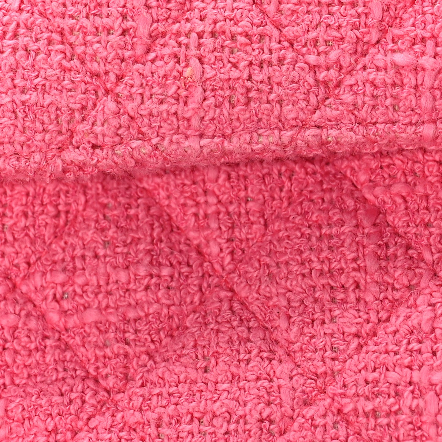 Tweed Crystal Bead Flower Embellished Quilted Medium Double Flap Pink