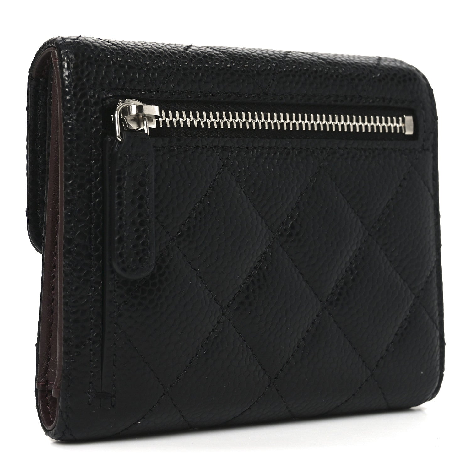 Chanel Caviar Quilted Compact Flap Wallet Black 3 of 9