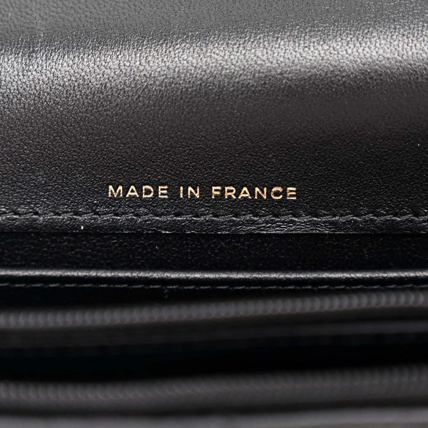 Lambskin Quilted Flap Phone Holder With Chain Black