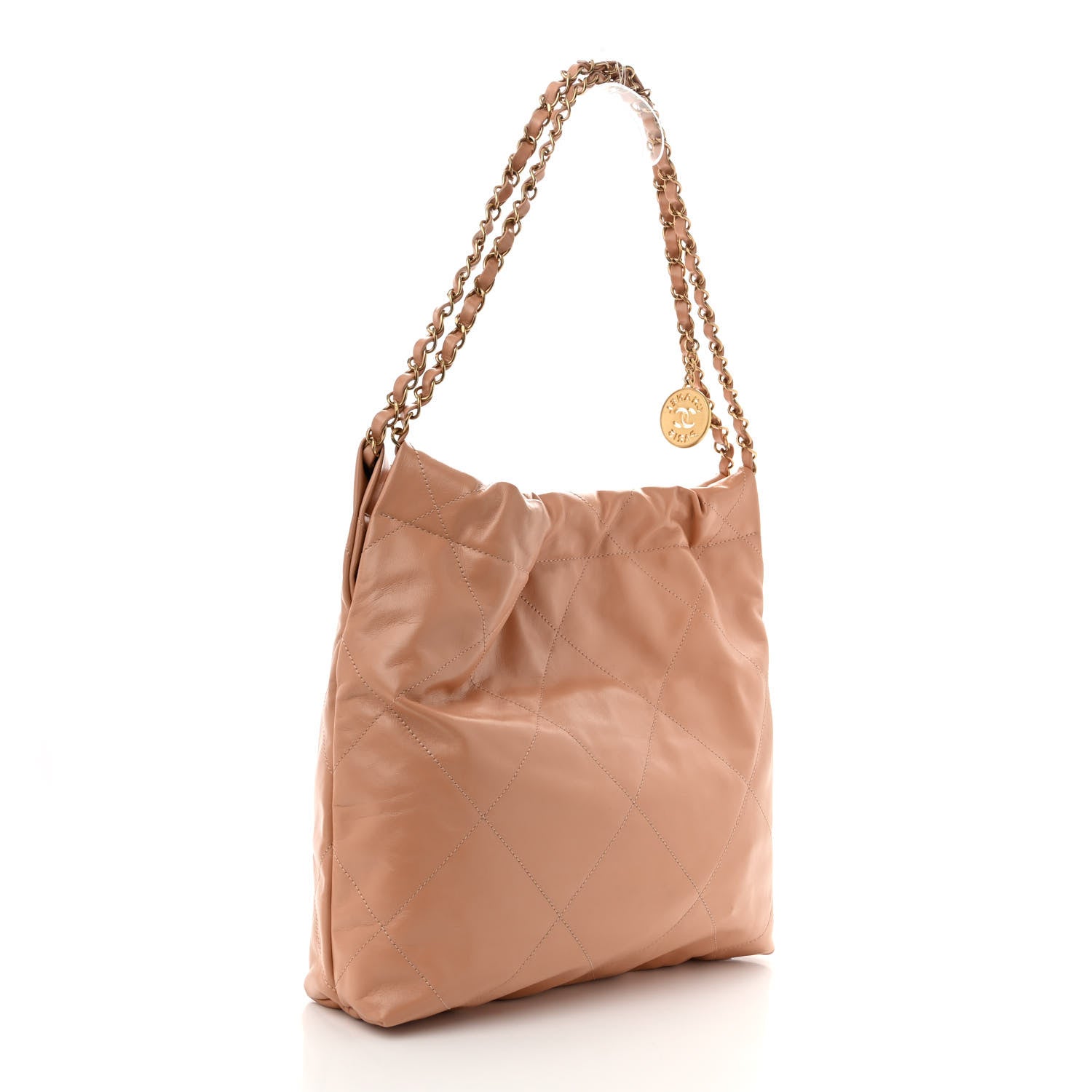 Chanel Shiny Calfskin Quilted Small Chanel 22 Beige 3 of 10