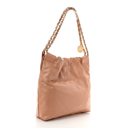 Chanel Shiny Calfskin Quilted Small Chanel 22 Beige 3 of 10