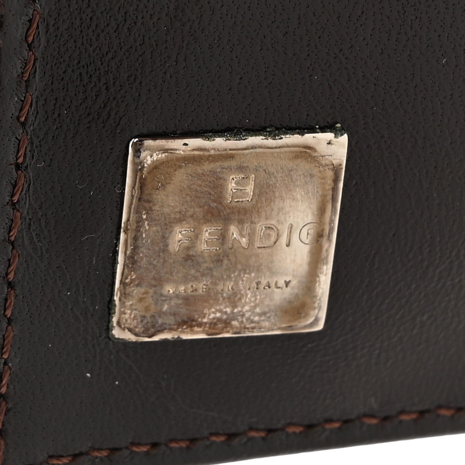 Fendi Zucca Vitello Liberty FF Compact Wallet Tobacco Moro 6 of 8