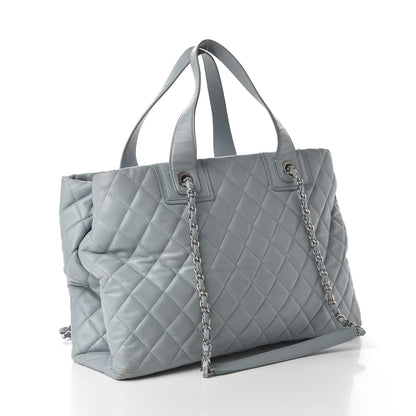 Chanel Lambskin Quilted Daily Shopping Tote Light Blue 4 of 11