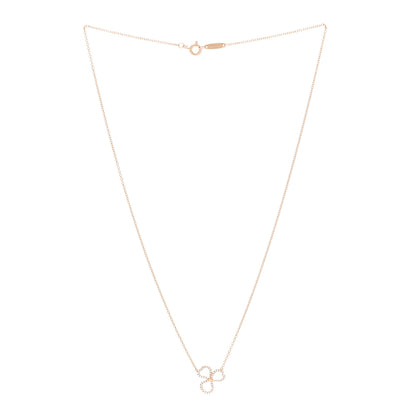 Tiffany 18K Rose Gold Diamond Small Paper Flowers Pendant Necklace 3 of 6
