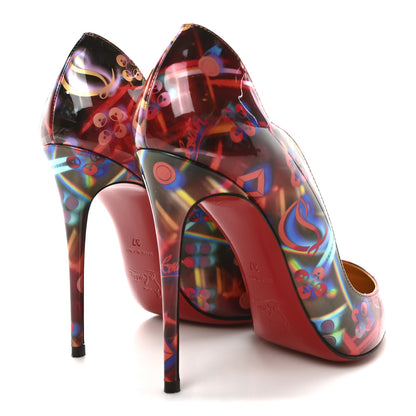 Christian Louboutin Patent Discolaser Hot Chick 100 Pumps 37 Multicolor Lin Yellow 5 of 9