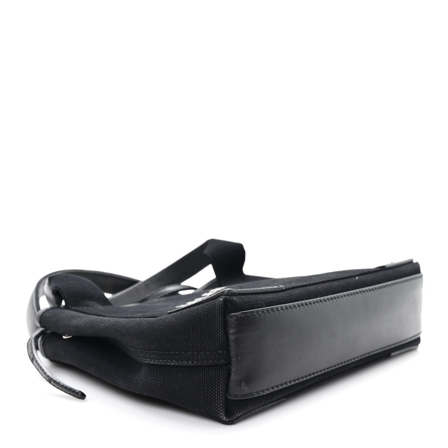 Cotton Canvas Calfskin Navy Cabas XS Black