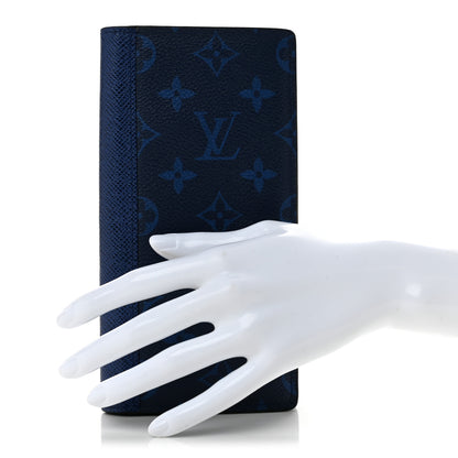 Louis Vuitton Taigarama Brazza Wallet NM Cobalt 2 of 9