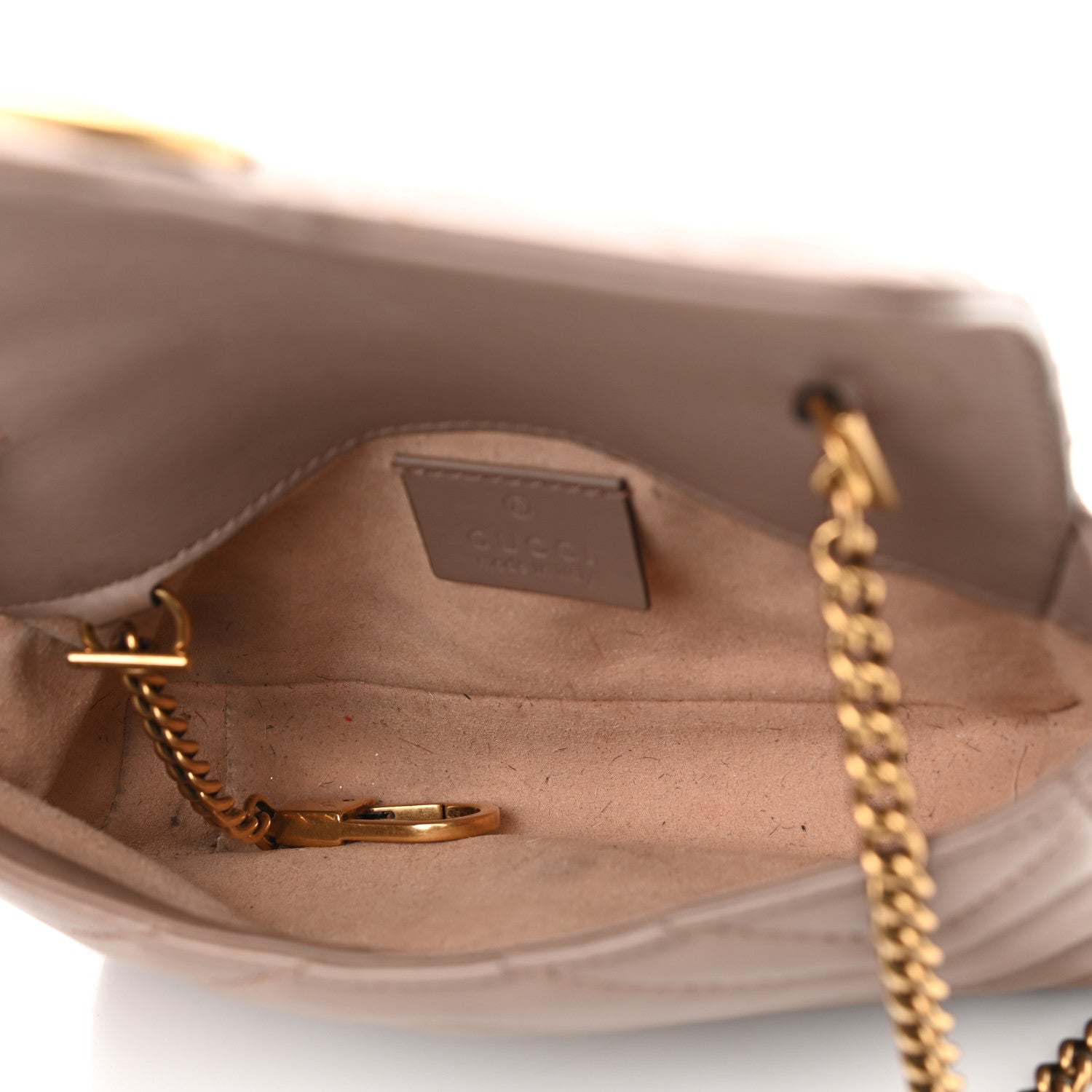 Gucci Calfskin Matelasse Super Mini GG Marmont Shoulder Bag Porcelain Rose 5 of 17