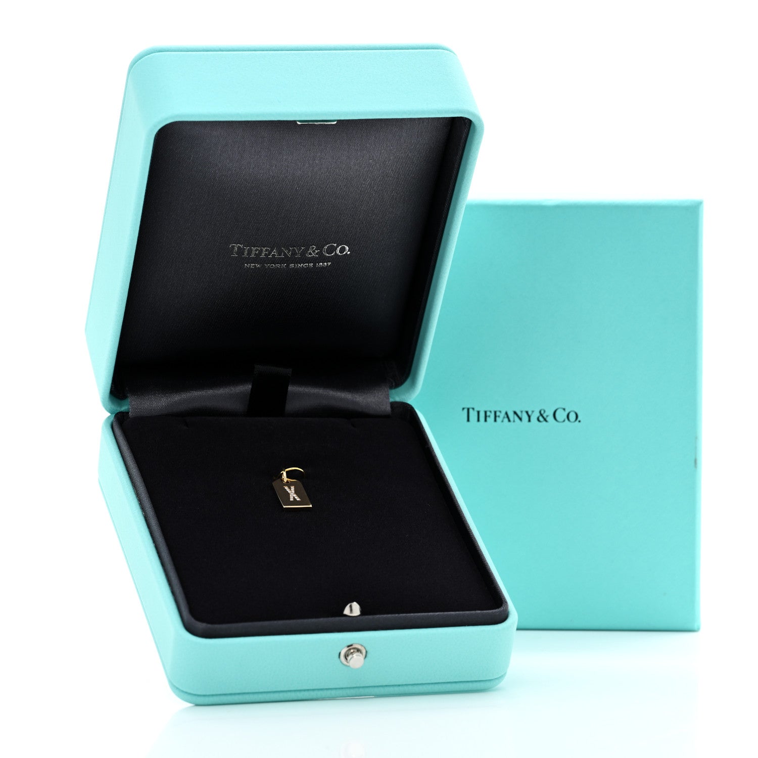 Tiffany 18K Yellow Gold Diamond Tag Letter X Charm 4 of 4