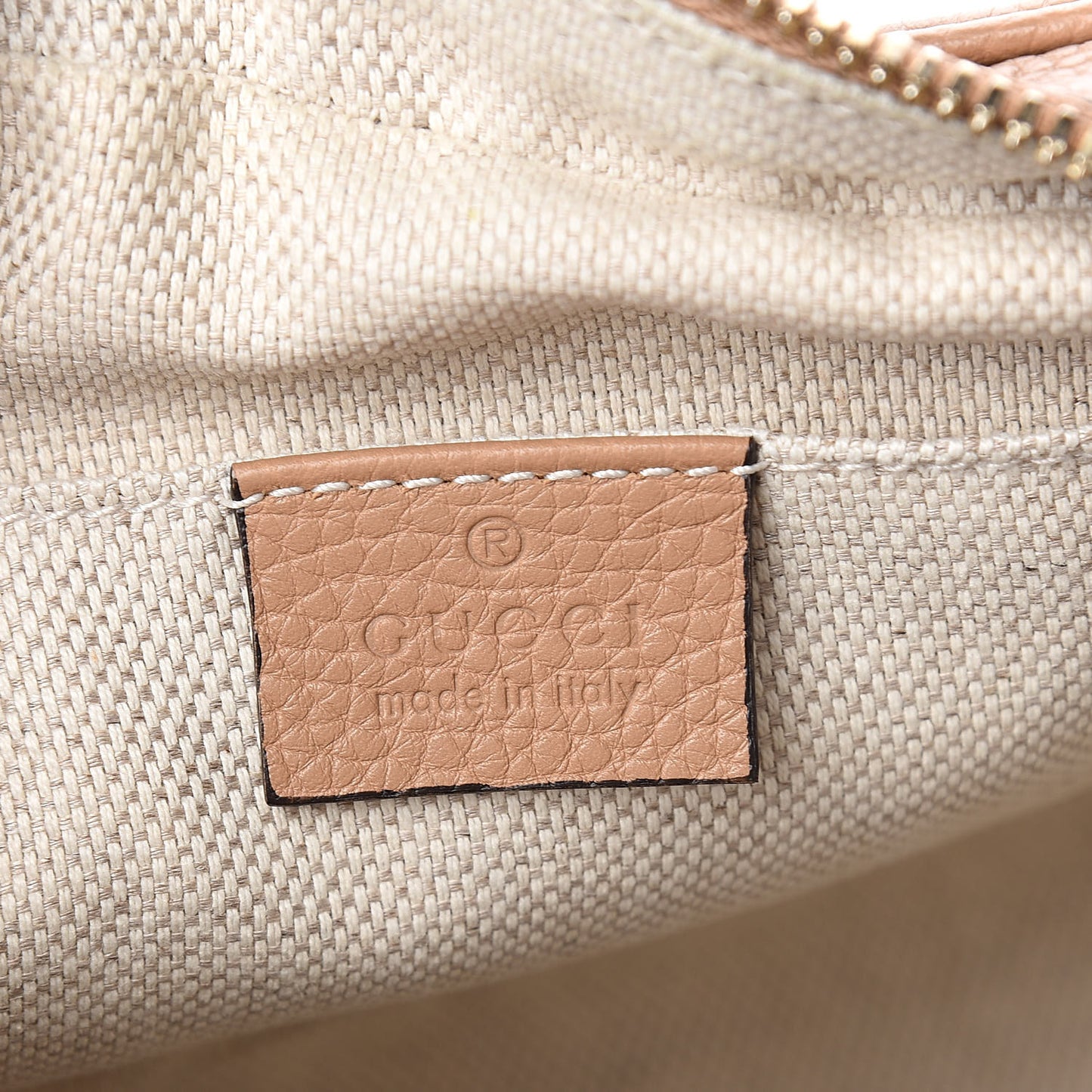 Pebbled Calfskin Small Soho Disco Bag Rose Beige