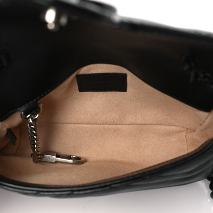Gucci Calfskin Matelasse Monochrome GG Marmont Chain Belt Bag Black 5 of 10