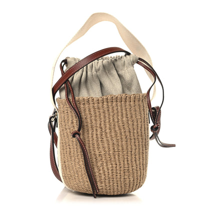 Chloe Raffia Calfskin Small Woody Basket Bag Brown 1 of 11