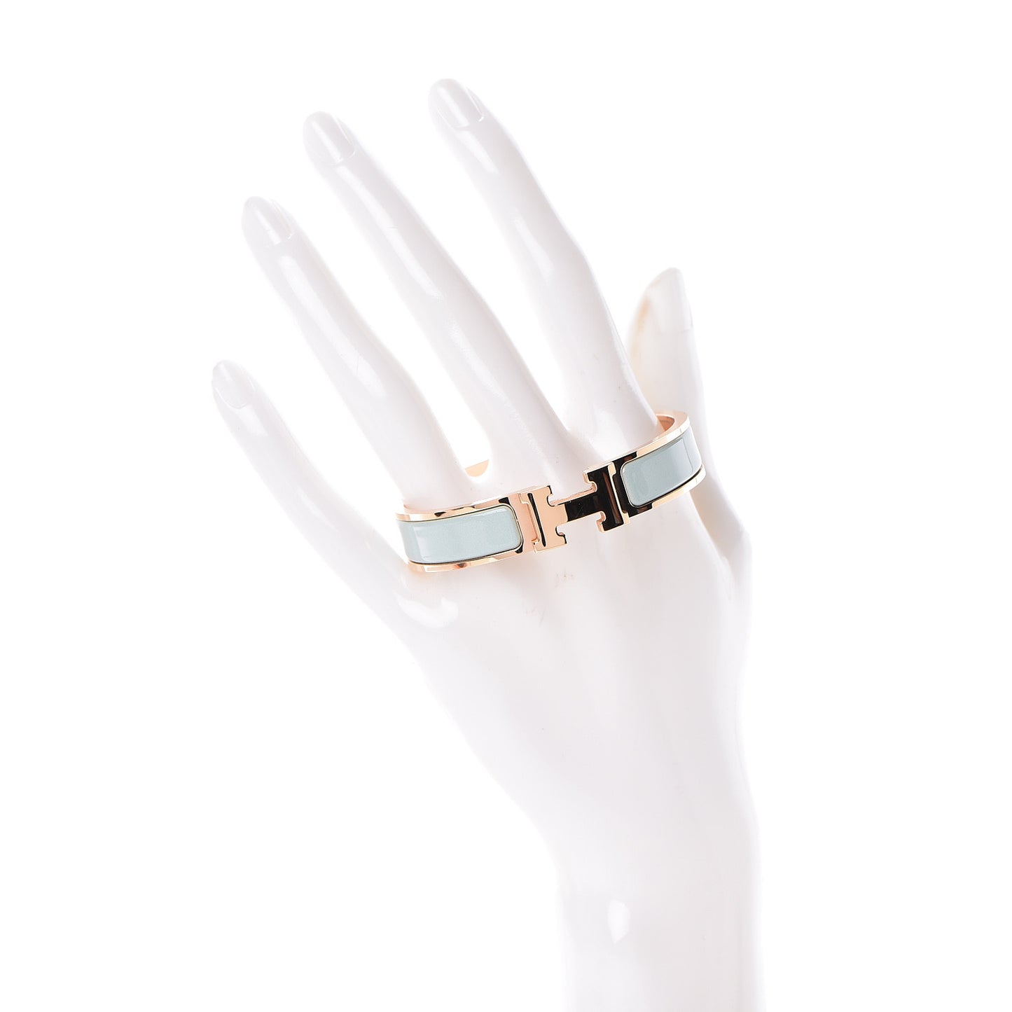 Enamel Narrow Clic Clac H Bracelet PM Vert Argile