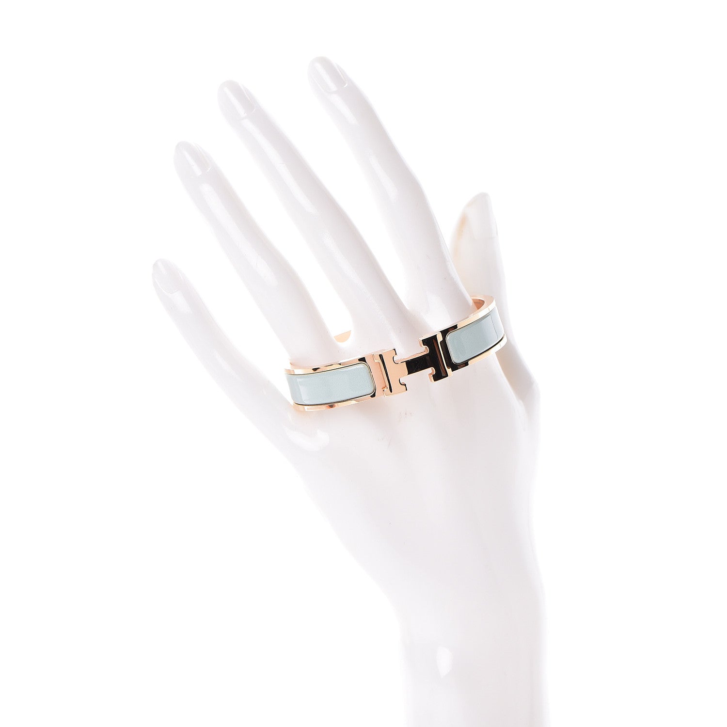 Hermes Enamel Narrow Clic Clac H Bracelet PM Vert Argile 2 of 6