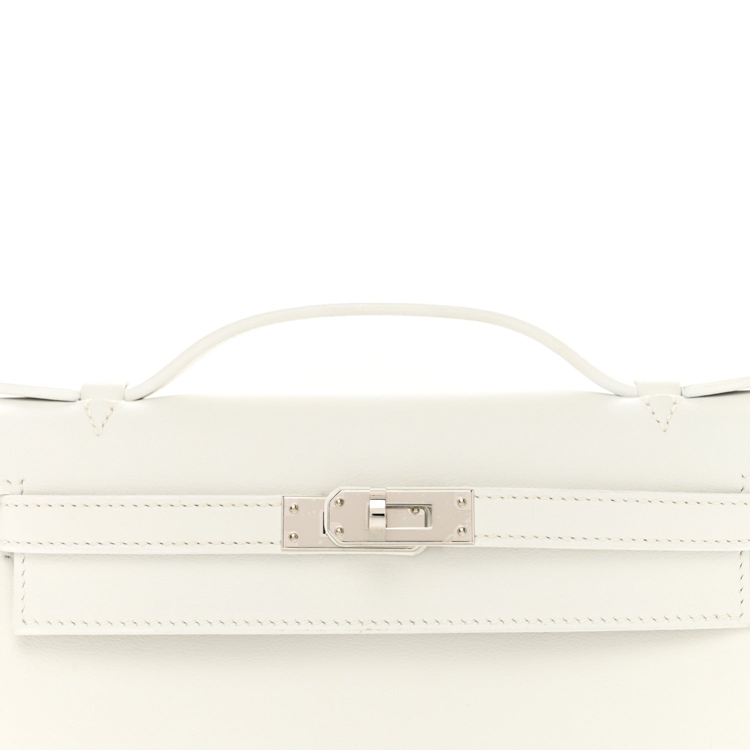 Hermes Swift Kelly Pochette Clutch White 5 of 9