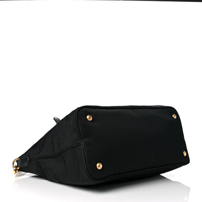 Prada Tessuto Nylon Soft Calfskin Tote Black 4 of 15
