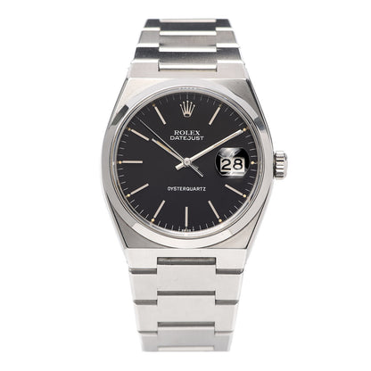 Rolex Stainless Steel 36mm Oysterquartz Datejust Watch Black 17000 1 of 6