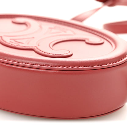 Celine Smooth Calfskin Small Triomphe Oval Crossbody Purse Lipstick 10 of 10