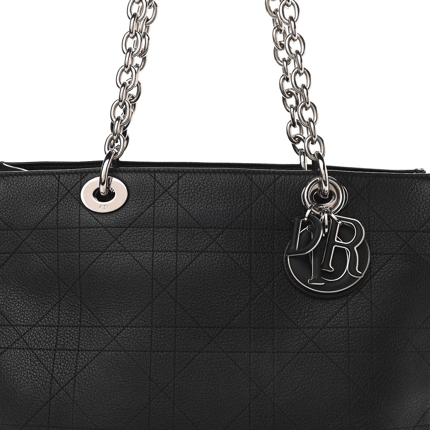 Grained Calfskin Cannage Medium Ultradior Tote Black